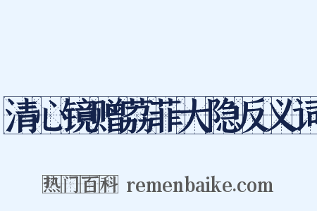 清心镜赠荔菲大隐反义词是什么意思的图片